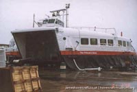 SRN4 The Princess Anne (GH-2007) undergoing maintenance at Hoverspeed